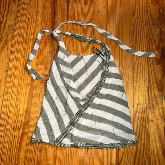 L.A.M.B. Halter top green white stripe spring 2009 size XS rare gwen stefani - Picture 2 of 6